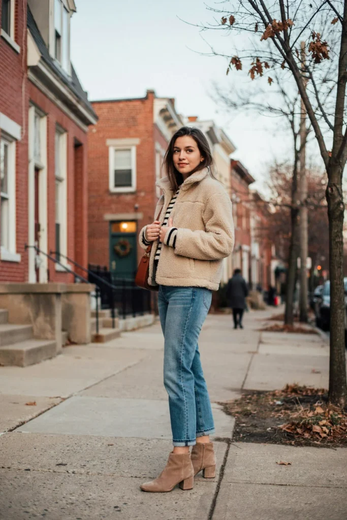 Sherpa Jacket and Ankle Boots