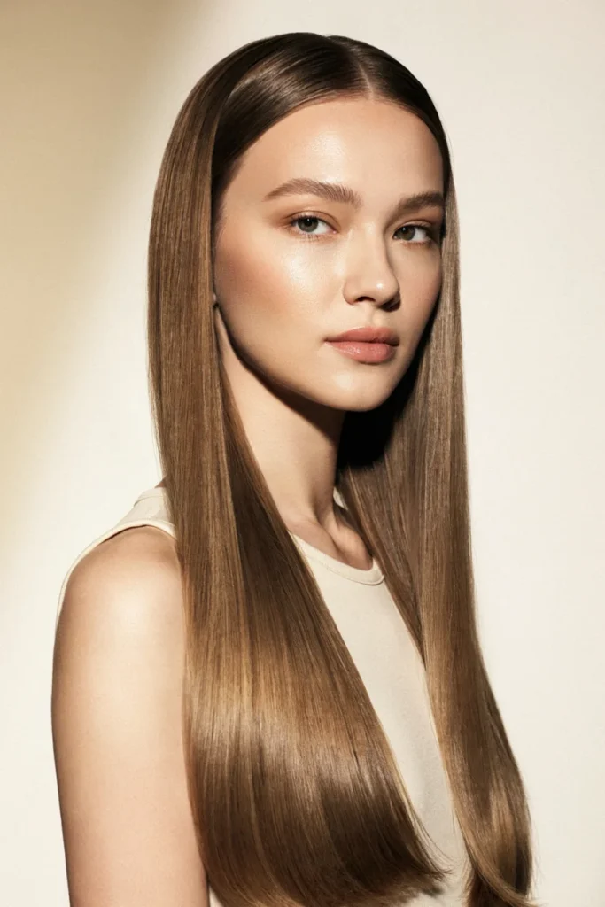 Simple Straight Hair with Middle Part