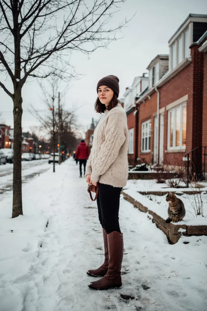 Skinny Jeans with Oversized Sweater