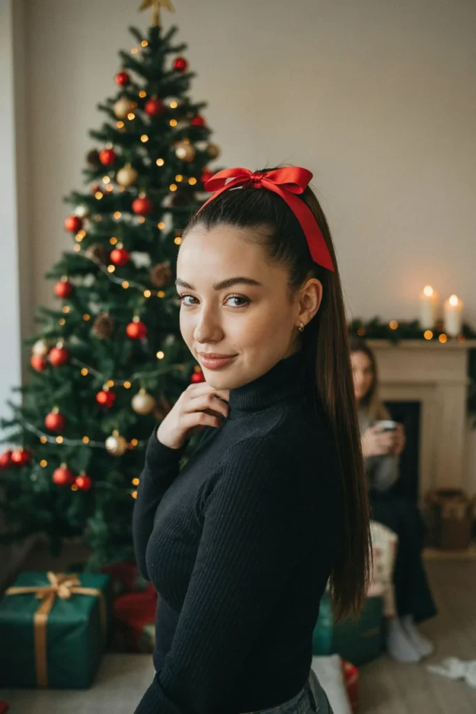 Sleek Ponytail with Bow