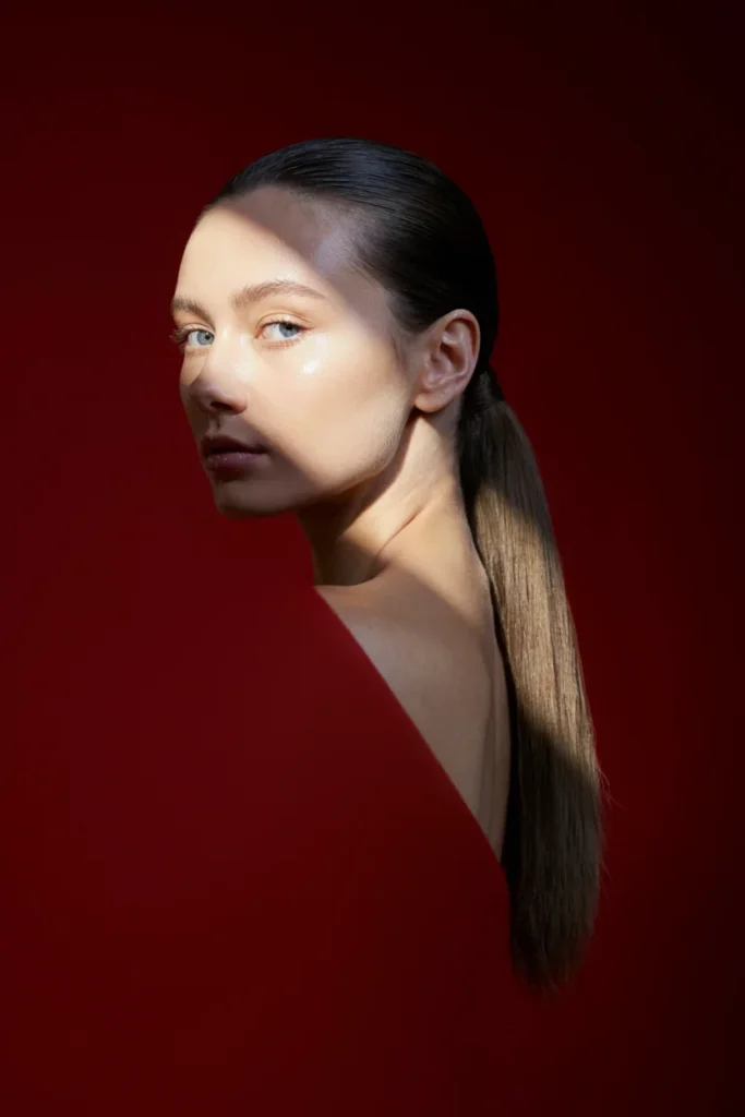 Slicked-Back Wet-Look Style