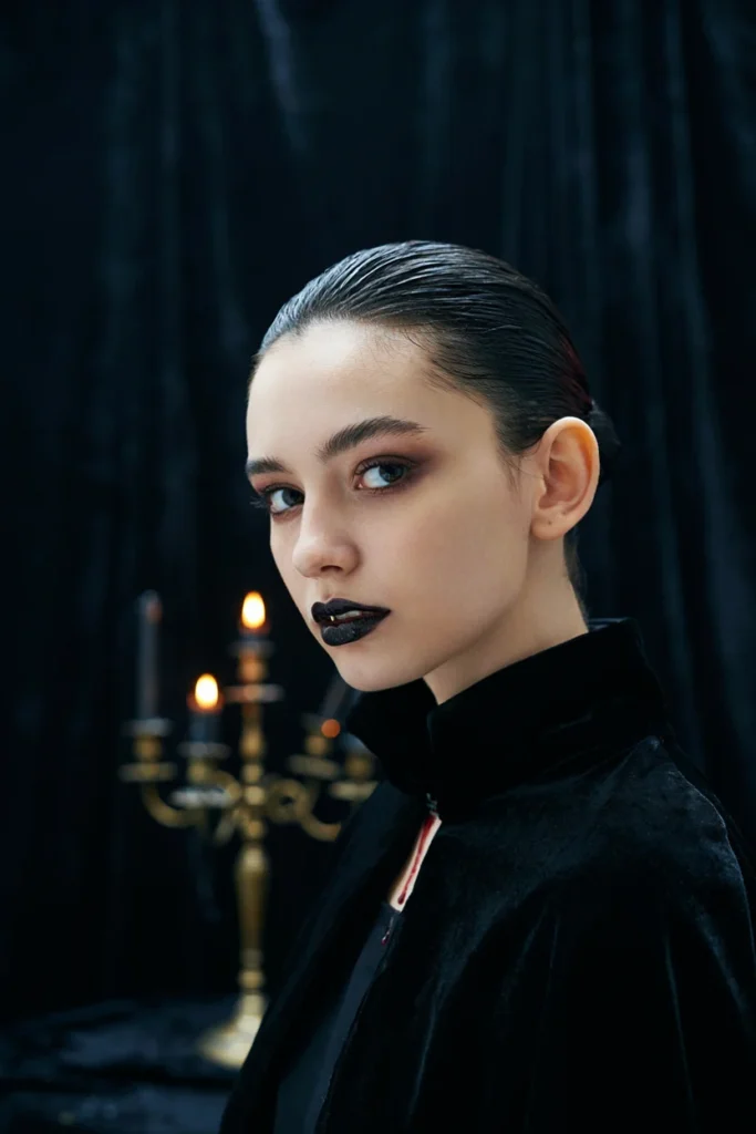 Slicked-Back Wet Look for a Vampire Costume