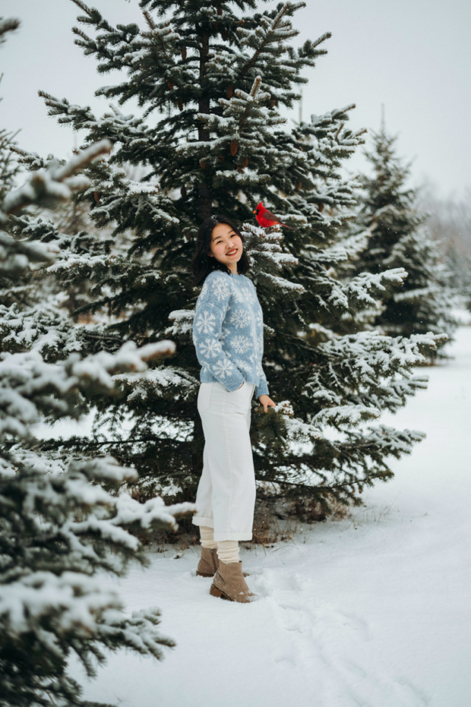 Snowflake Print Sweater