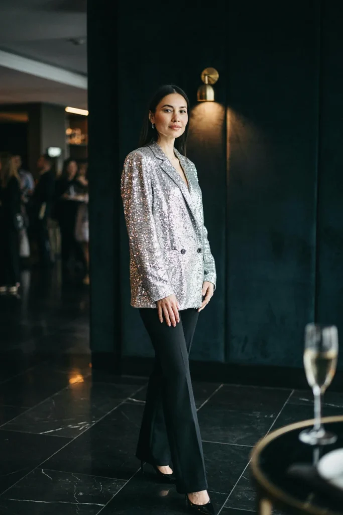 Sparkly Blazer with Trousers
