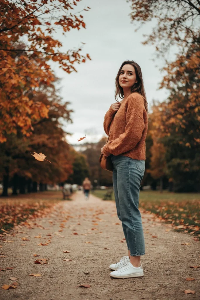 Jeans Outfits Straight-Leg Jeans with Oversized Sweater