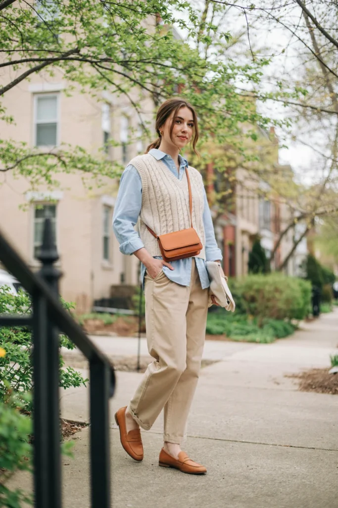 Sweater Vest over Button-Down