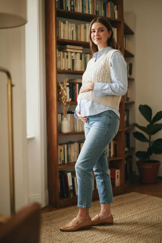 Sweater Vest with Button-Down