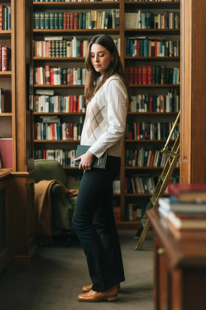 Sweater Vest with Flared Leggings