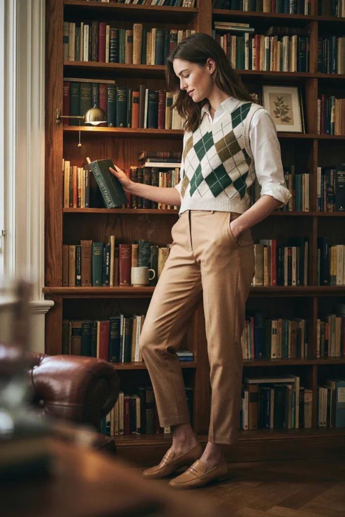 Sweater Vest with Trousers