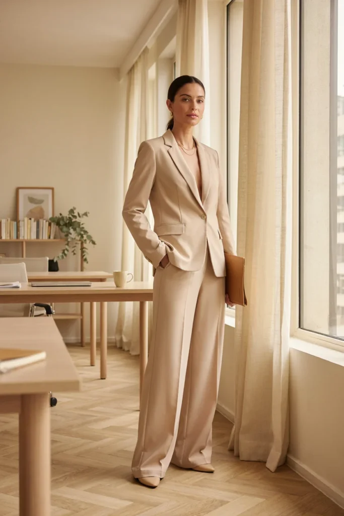 Tailored Blazer with Wide-Leg Trousers