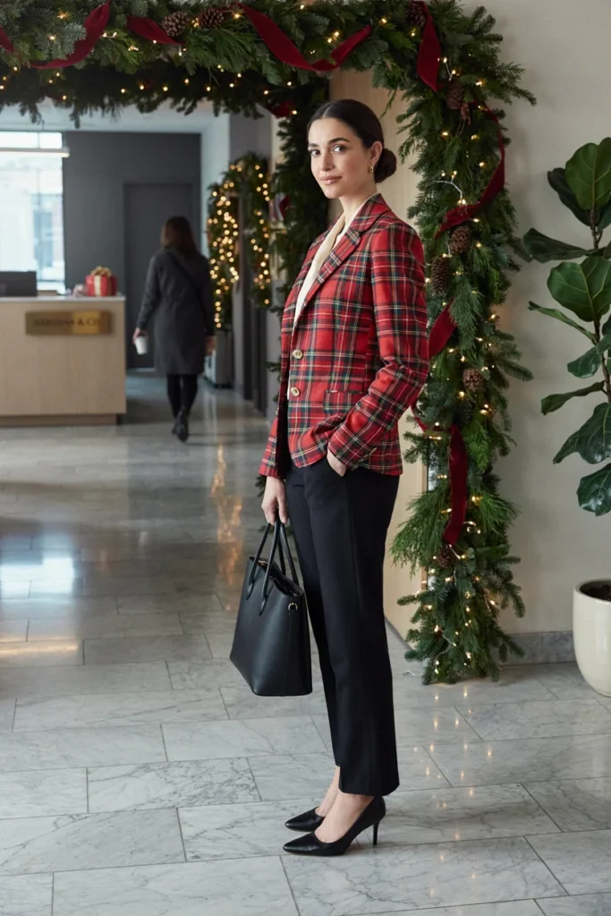 Tartan Blazer with Trousers