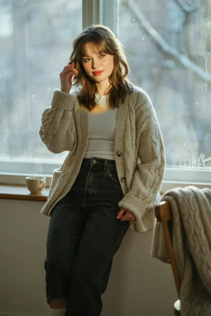 Textured Lob with Curtain Bangs