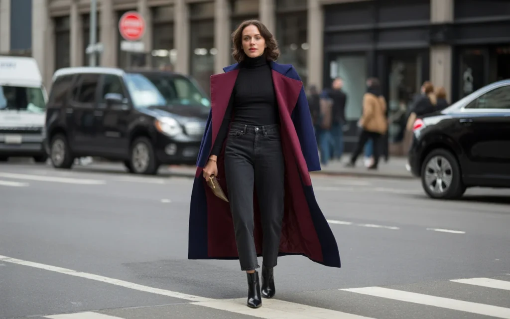 Outfits Ideas 2026 The Colorblock Coat Statement