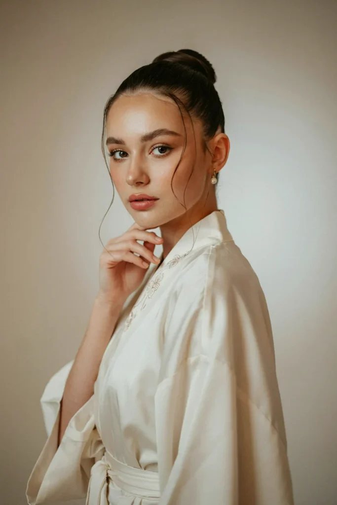  Top Knot with Face-Framing Pieces for a Geisha Look