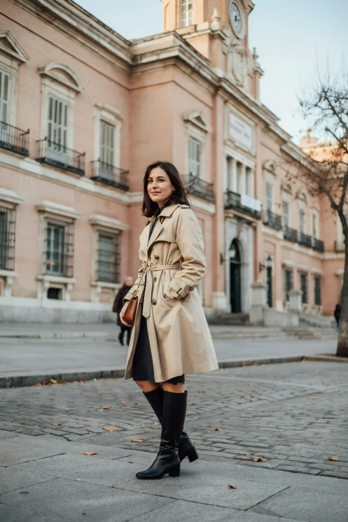  Trench Coat Over Sweater Dress for Versatile Style
