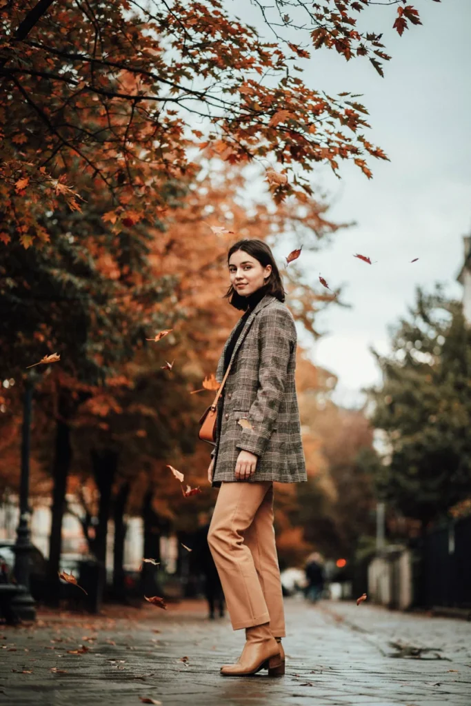 Turtleneck with Plaid Blazer