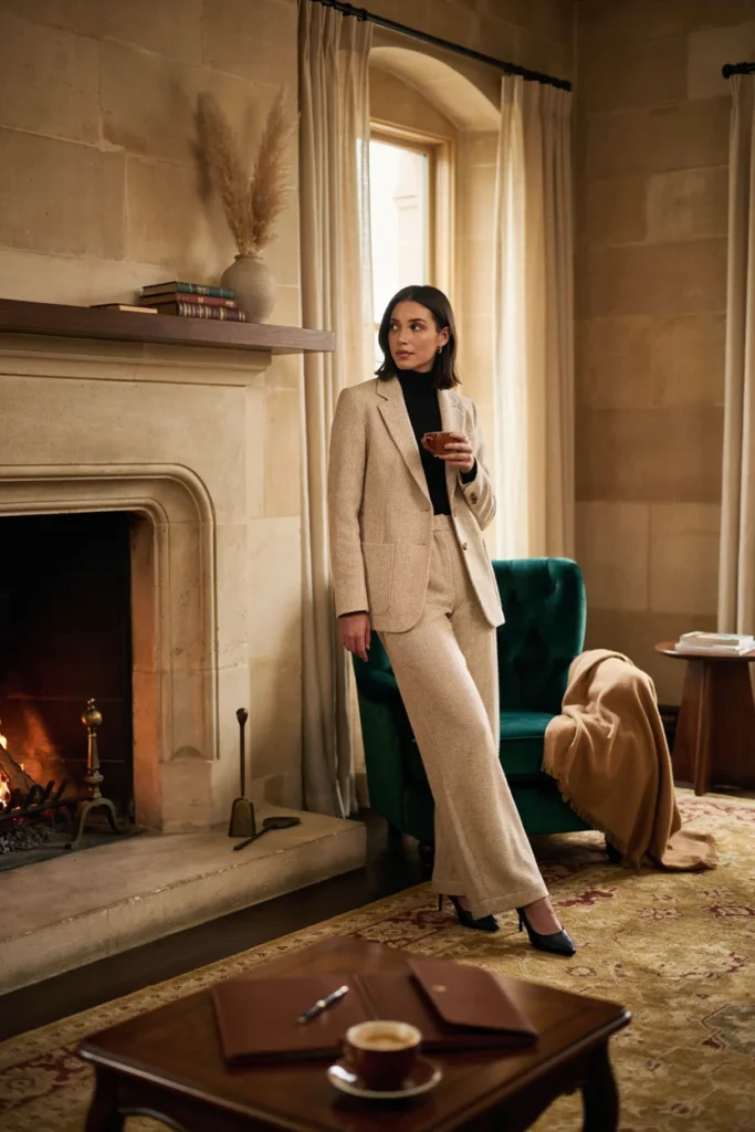 Tweed Blazer and Trousers Set
