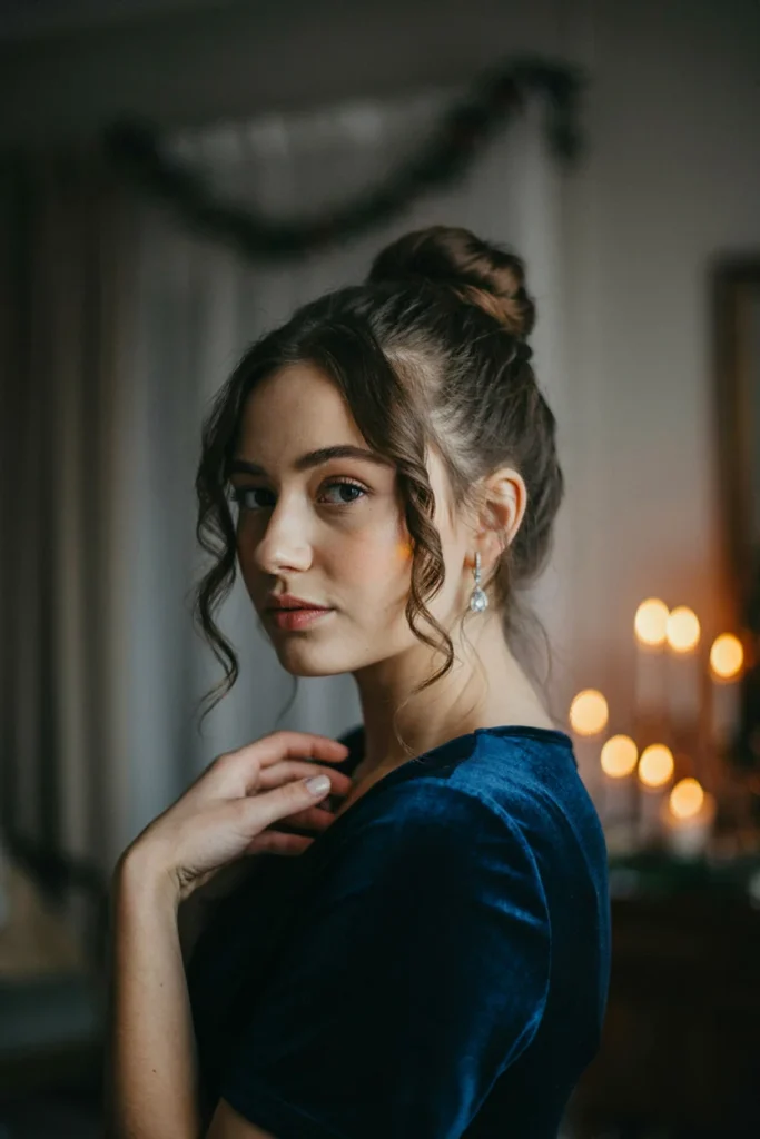 Twisted Bun with Face-Framing Layers