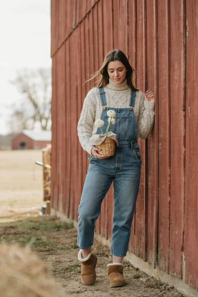  Ugg Boots with Denim Overalls