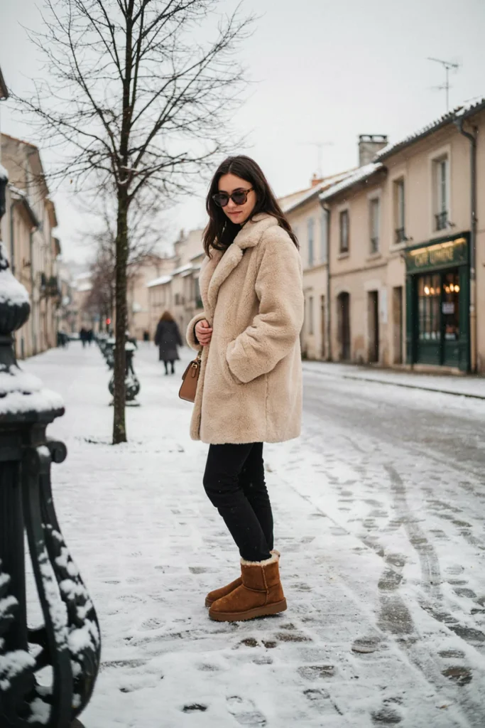 Ugg Boots with Faux Fur Coat