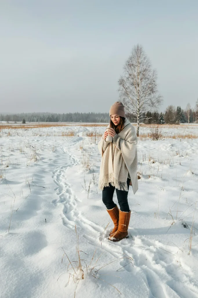 Ugg Boots with Knit Poncho