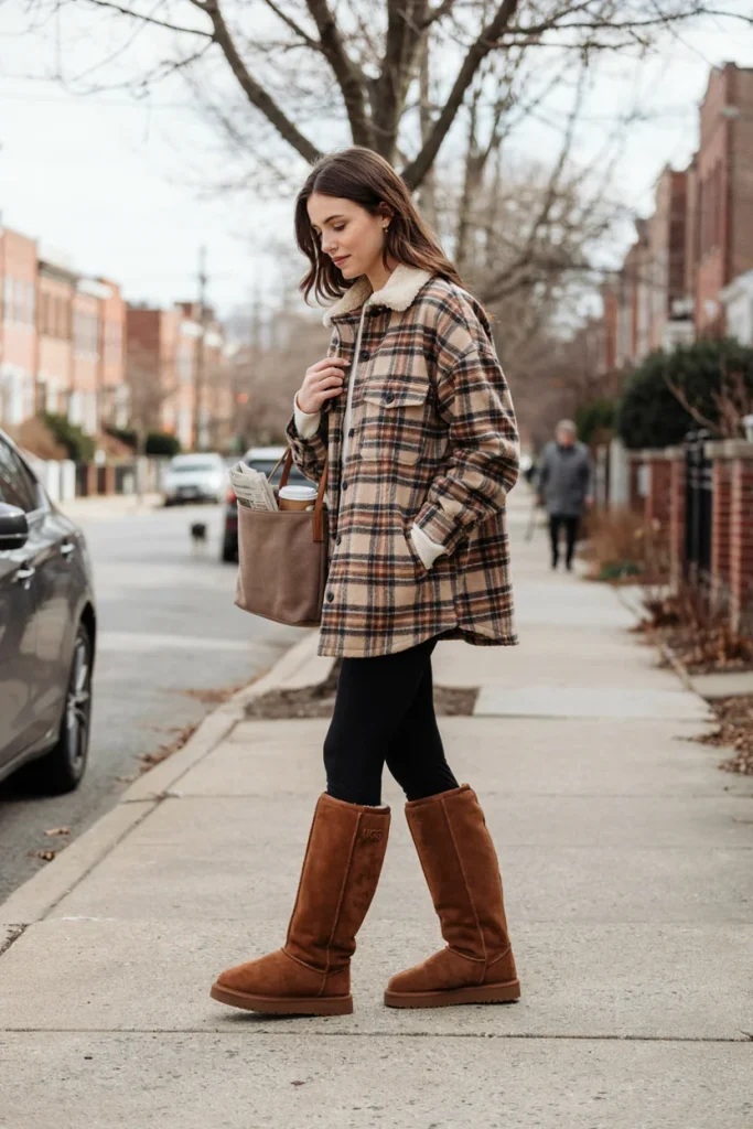  Ugg Boots with Shacket and Leggings