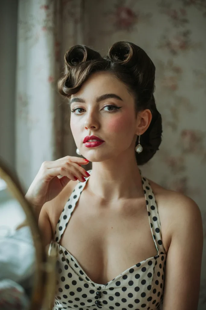 Victory Rolls for a Retro Pin-Up Look