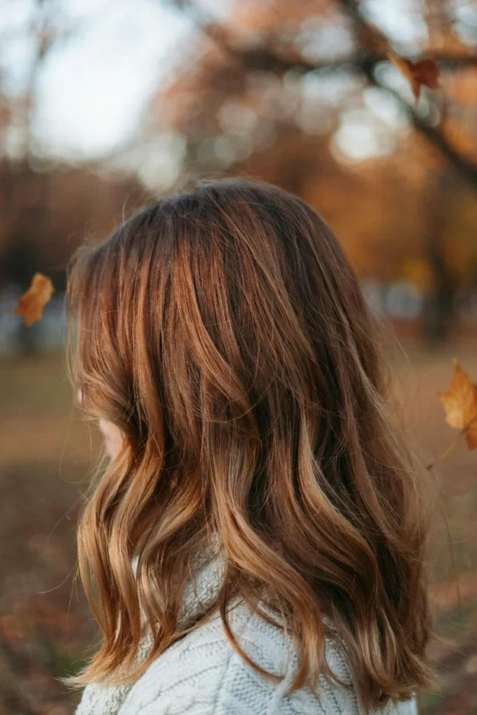 . Warm Chestnut Balayage Best Fall Brown Hair Colors