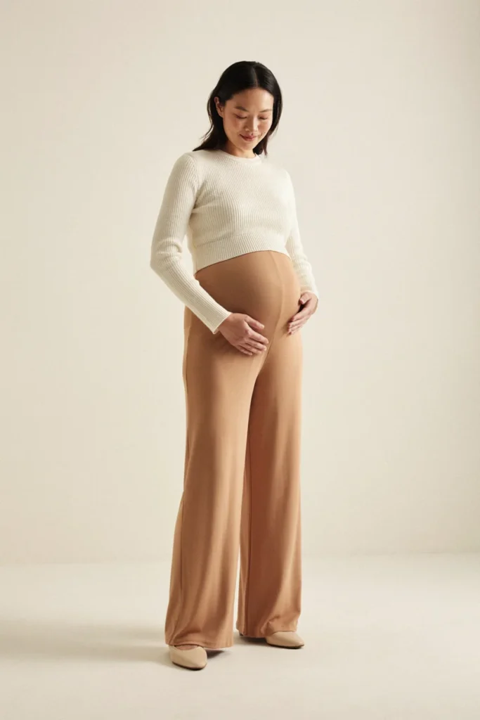 Wide-Leg Pants with Cropped Sweater
