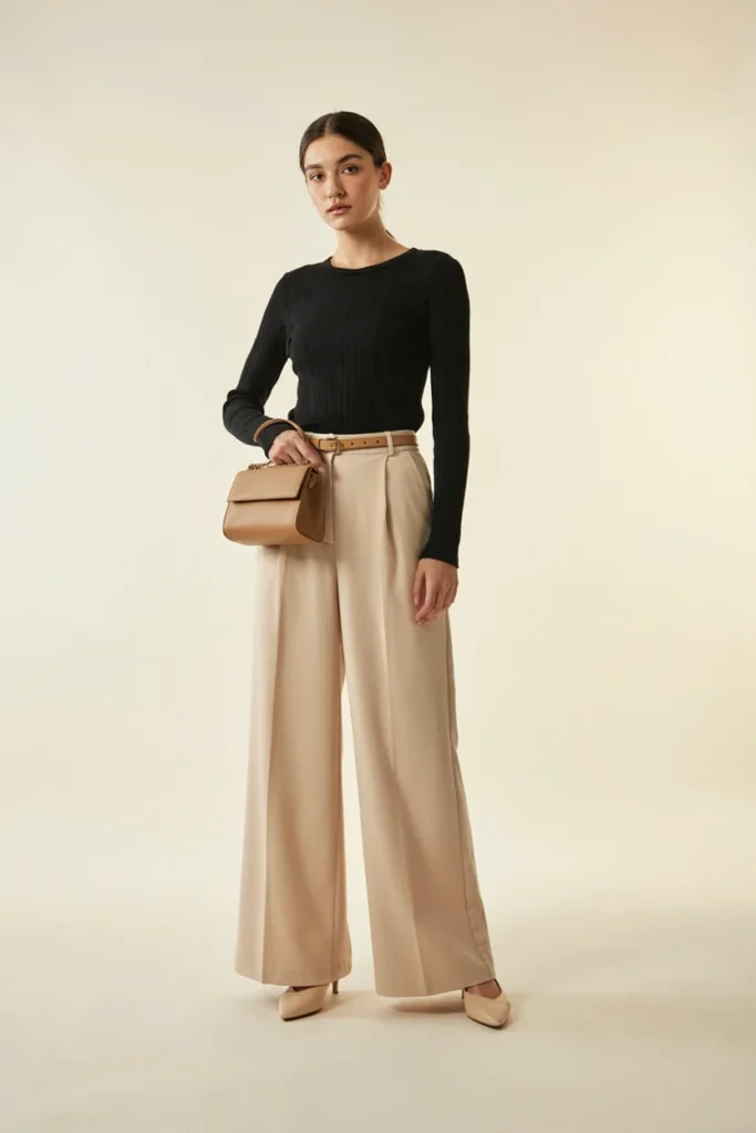  Wide-Leg Trousers and Fitted Top