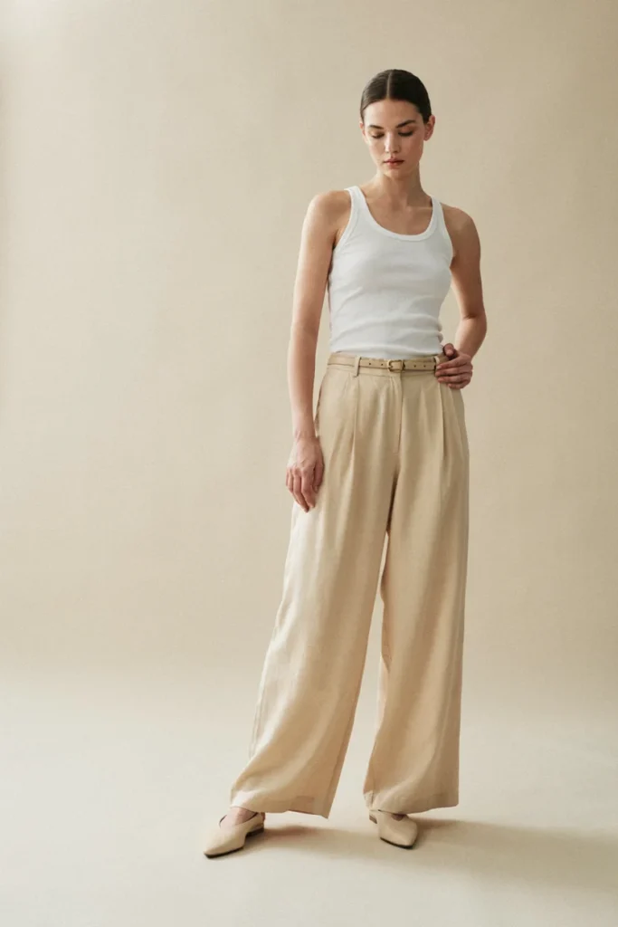  Wide-Leg Trousers with Tank Top