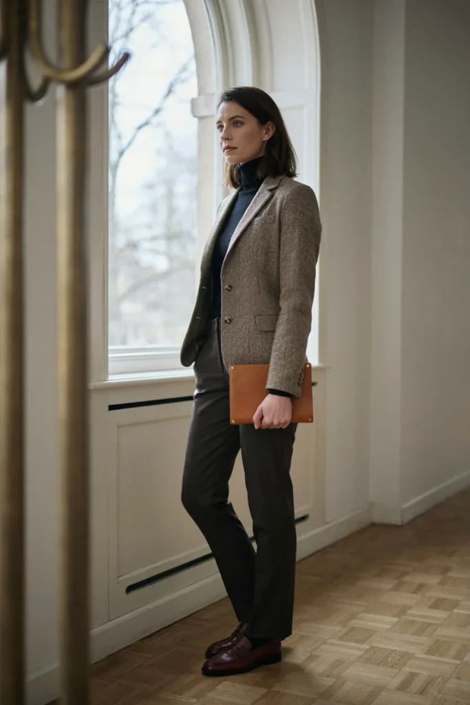 Wool Blazer over Turtleneck