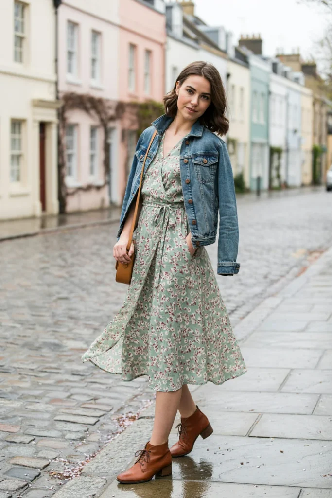 Wrap Dress with Ankle Boots