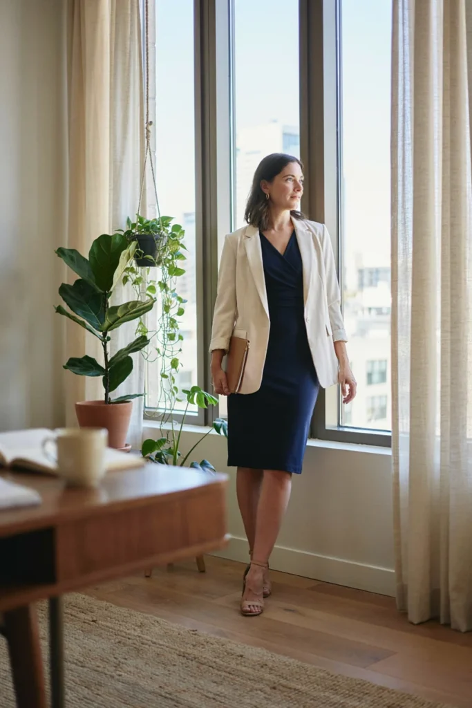 Wrap Dress with Blazer