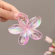 Y2K Be Real Transparent Flower Claw Clip – Iridescent Hair Accessory - Image 5