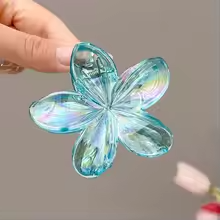 Y2K Be Real Transparent Flower Claw Clip – Iridescent Hair Accessory - Image 7