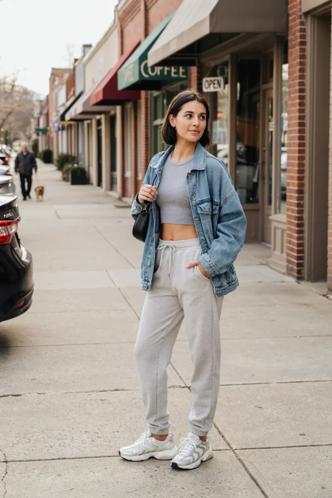 Athleisure Set with Oversized Jacket