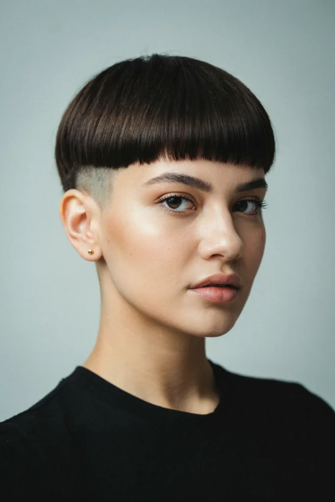 Blunt Fringe Undercut Pixie