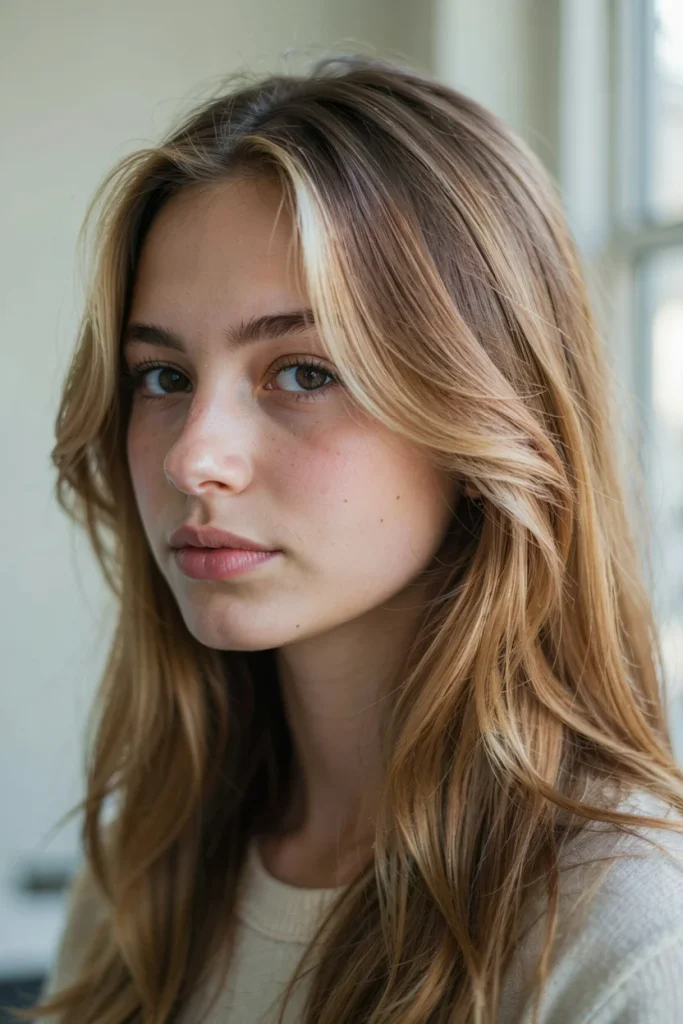 Buttery Blonde Halo on Brunette Base