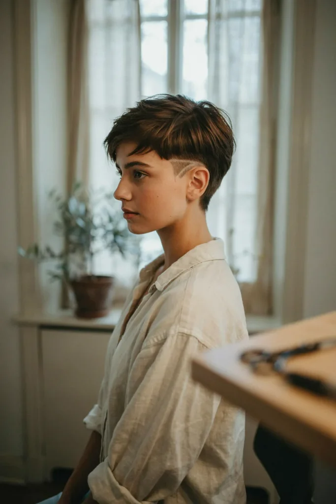 Chic Side-Shaved Pixie
