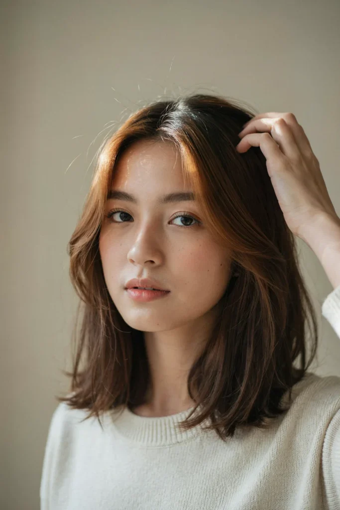 Cinnamon Halo on Dark Brown Hair