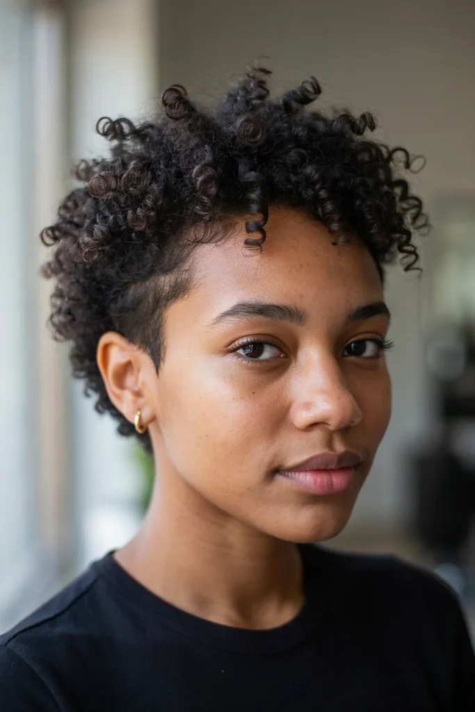 Coily Natural Pixie with Undercut