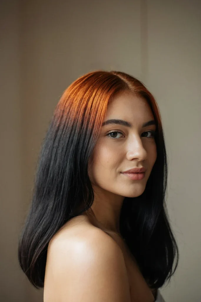 Copper Halo on Black Hair
