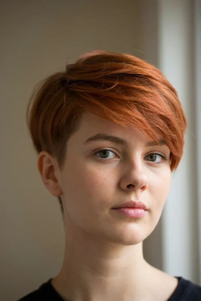 Copper Red Undercut Pixie
