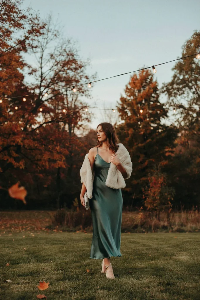 Forest Green Satin Slip Dress
