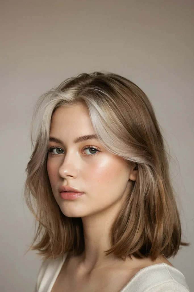 Halo Hair Color 2026 Frosted Halo on Medium Brown Hair