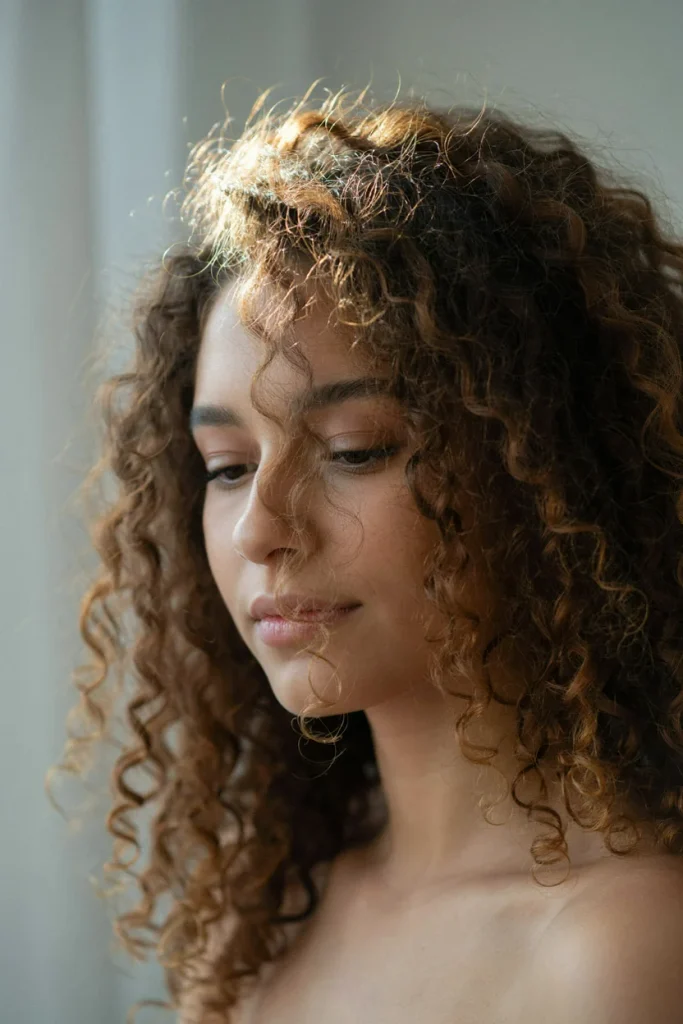 Golden Halo on Curly Natural Hair