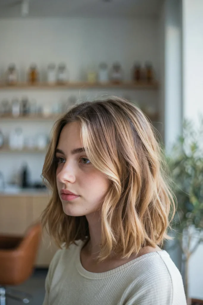 Halo Highlights on Wavy Bob