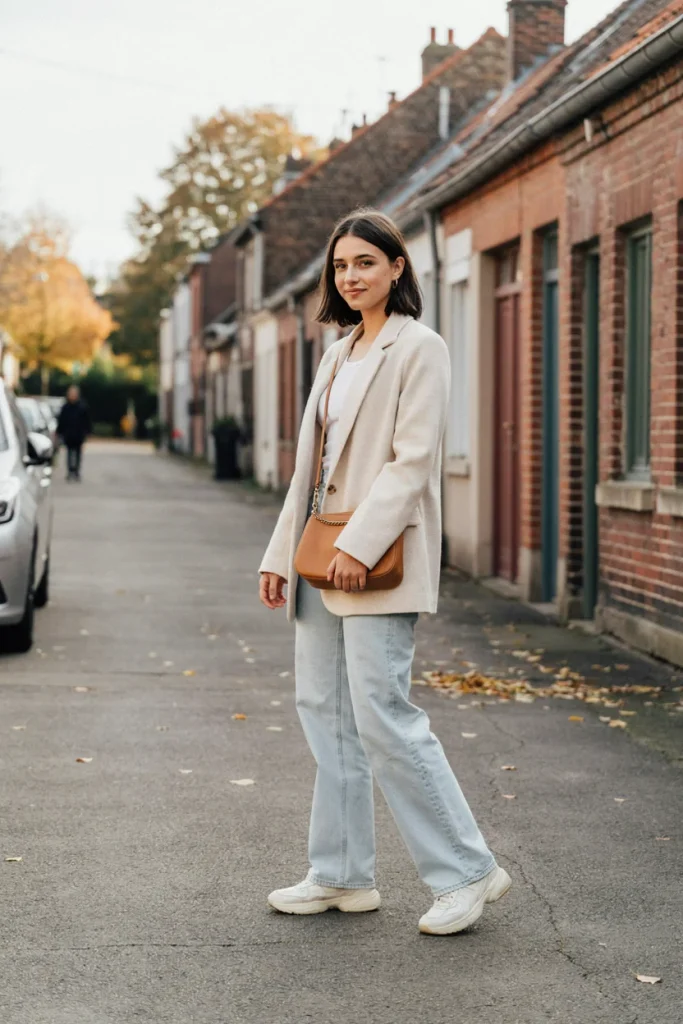 Oversized Blazer & Wide-Leg Jeans