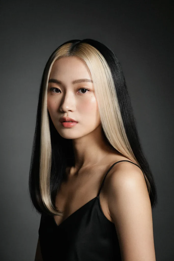 Pearl Blonde Halo on Black Hair